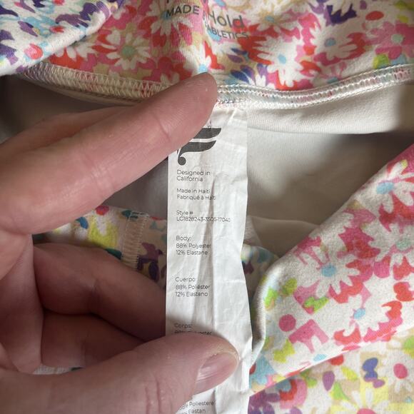 Fabletics Define Powerhold Women’s M High-Waisted 7/8 Leggings Daisy Patchwork - Picture 9 of 11